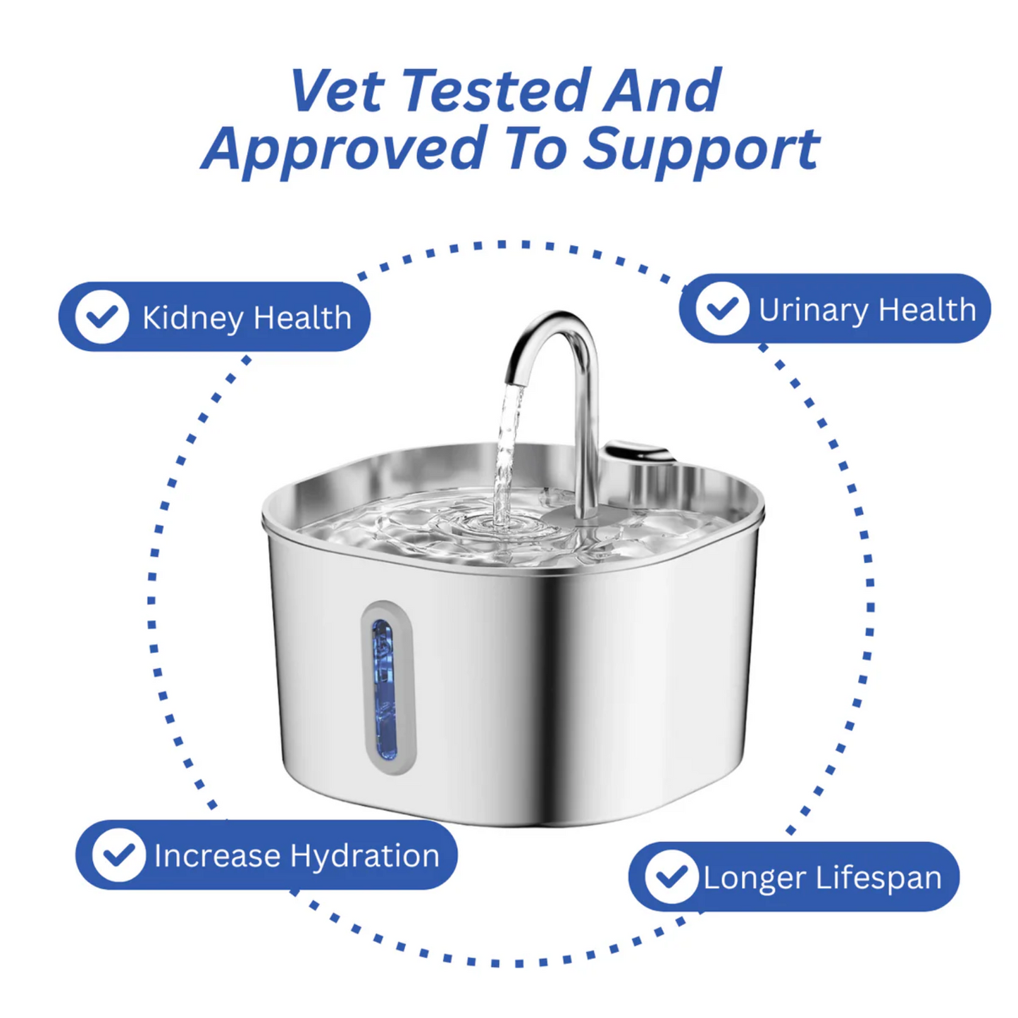 PurrFilter® Stainless Steel Filtered Water Fountain